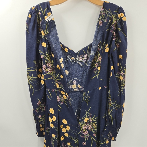 Reformation‎ Wallflower Dress Navy Floral Long Sleeve - Picture 14 of 16